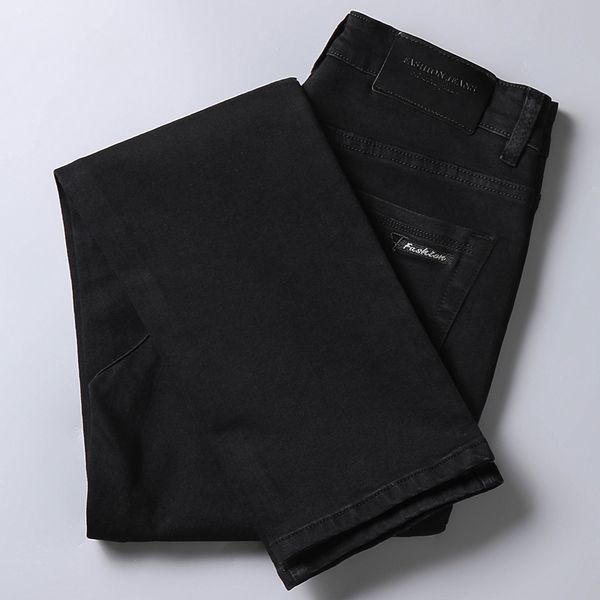

brand straight jeans men 2020 autumn section youth business stretch casual fashion cotton soft street long pants jeans, Blue