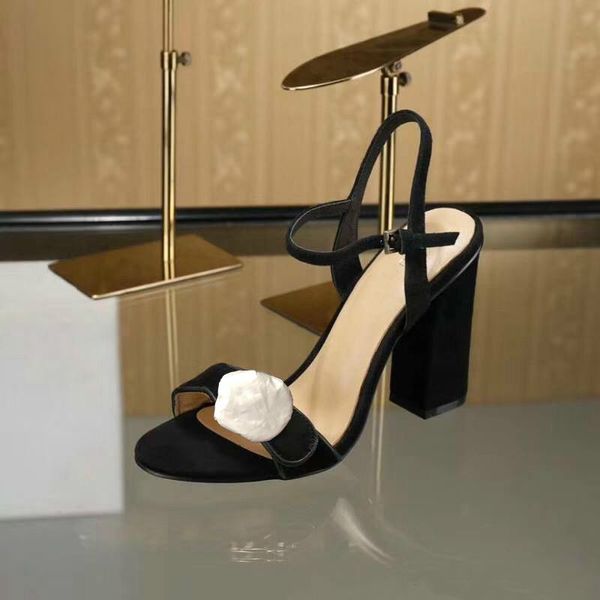 

Hot Sale-Classic Sandals Lady Summer 2019 Designer's Luxury Brand Sandals Metal buckle us10 42 Leather high-heeled women's shoes 10cm