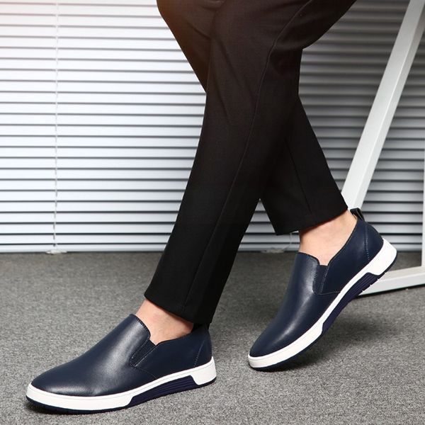 

casual leather shoes summer mesh plus size men shoes new solid color outdoor men sneakers male comfortable shoe black et876