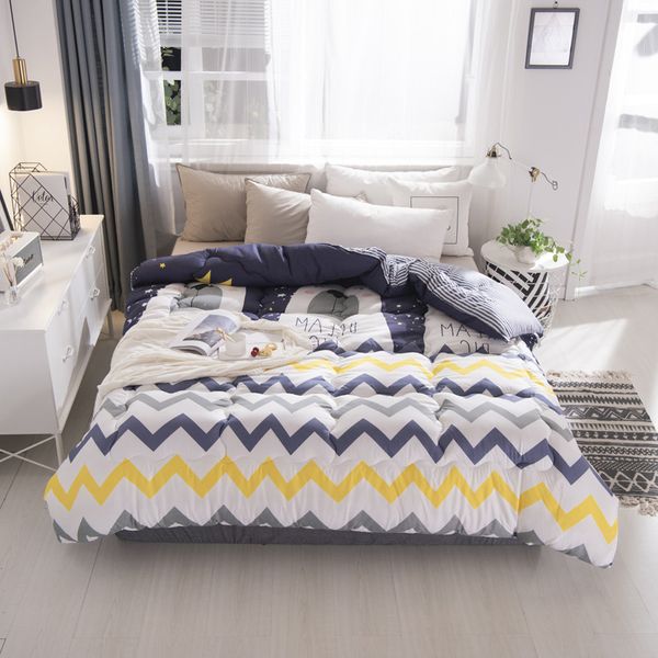 Geometric Gray Comforter Bedding Sets Polyester Super King Bed