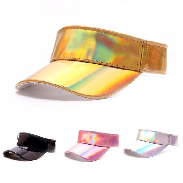 

2020 new summer women men sun hat candy color transparent empty plastic pvc ja sunshade hat visor caps bicycle sun, Blue;gray