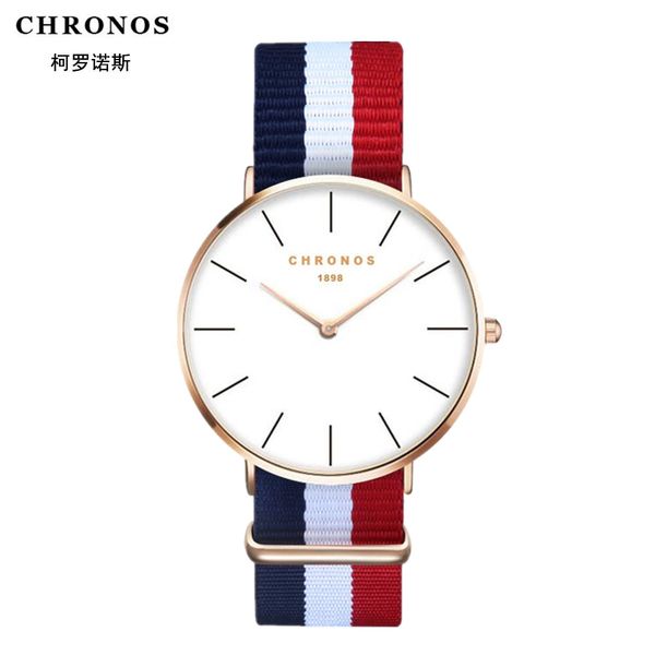 

хронос смотреть мужская мода простой пара смотреть нейлон ремешок студент, Slivery;brown