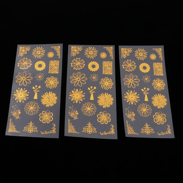 

3x декоративные наклейки цветочным узором diy творческое украшения стены scrapbooking