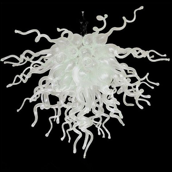 Moderne Kronleuchter Lampen Weiße Kronleuchter Beleuchtung Hängende Kristalllampe Art Deco LED Schlafzimmer Dekor E27 Murano Mundgeblasenes Glas Kronleuchter-L