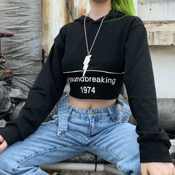 

women oversized hoodies jumper black letter printed sweatshirt female cropped casual 2019 autumn harajuku loose pullover