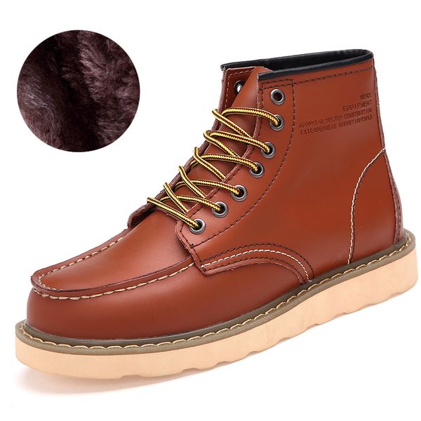 Warm Men S Winter Leather Ankle Boots Men Fashion Comfortable Mens