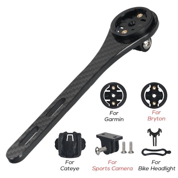 

road bike handlebar stem full carbon fiber computer or light or camera mount holder bracket for bryton for garmin cateye