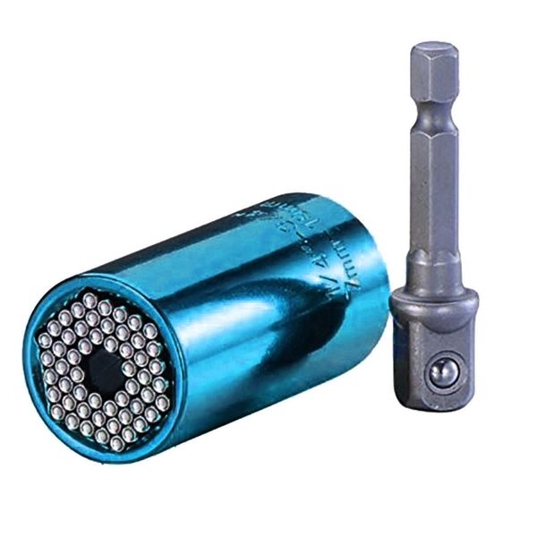

2pcs universal torque wrench head set socket sleeve 7-19mm power drill ratchet bushing spanner key magic grip multi hand tools