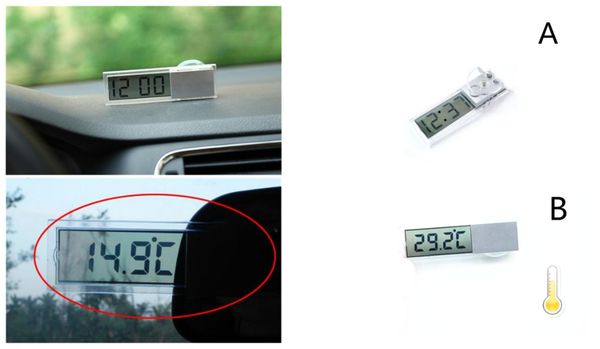 

suction cup lcd car digital clock thermometer celsius fahrenheit for