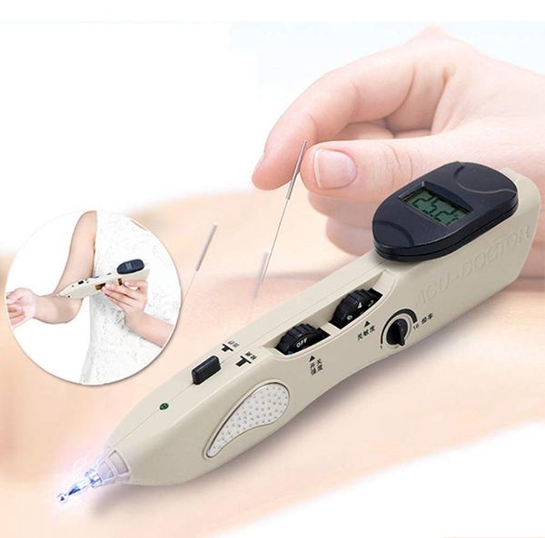 LCD Electronic Acupunture Massager Meridian Caneta Monitor de cuidados de saúde Meridians elétricos Laser Acupuntura ímã