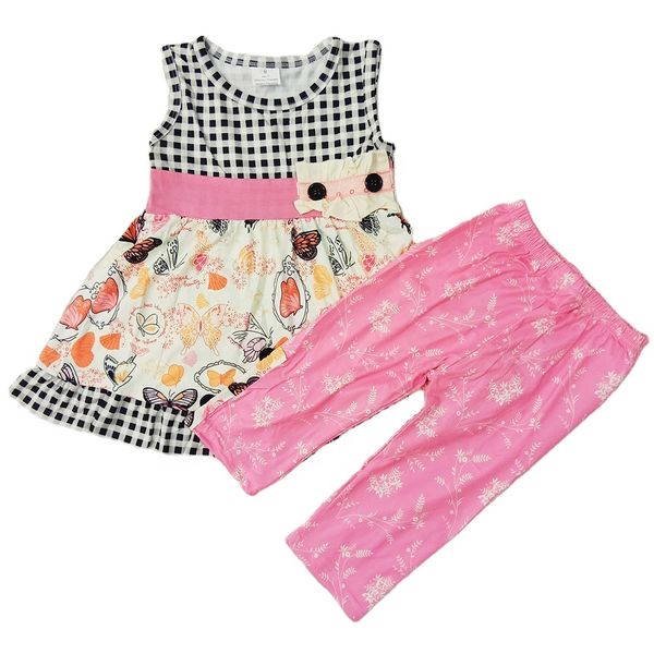 

kids designer clothes girls baby outfits summer kids boutique clothing sleeveless pants set toddler baby girls designer outfits boutique, White