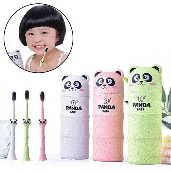 

travel toothbrush storage box holder cup tooth mug set cartoon panda for camping outdoor holidays 2019 wh0513