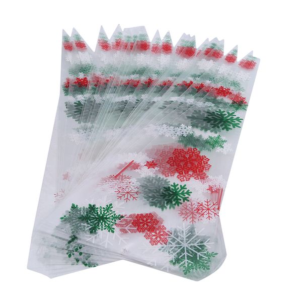 

fashion christmas plastic transparent bag big biscuit candy bag 50pcs plastic gift baking