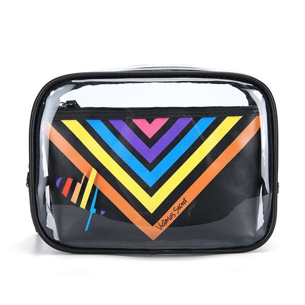 

three-piece set transparent hand makeup wash bag women's