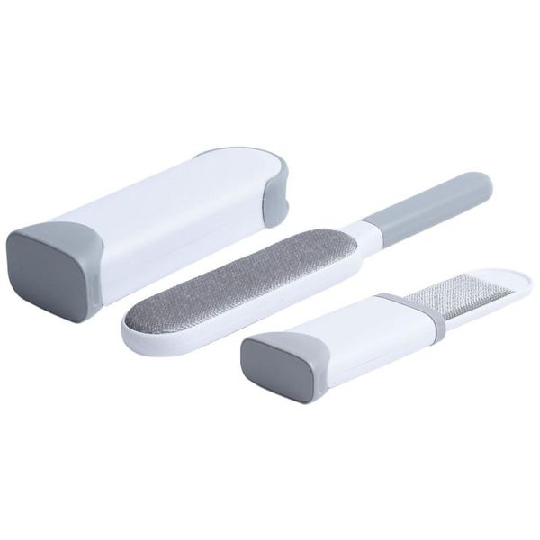 

reusable professional pet & lint remover with self-cleaning base double-sided brush removes dog & cat hair from clothes fu