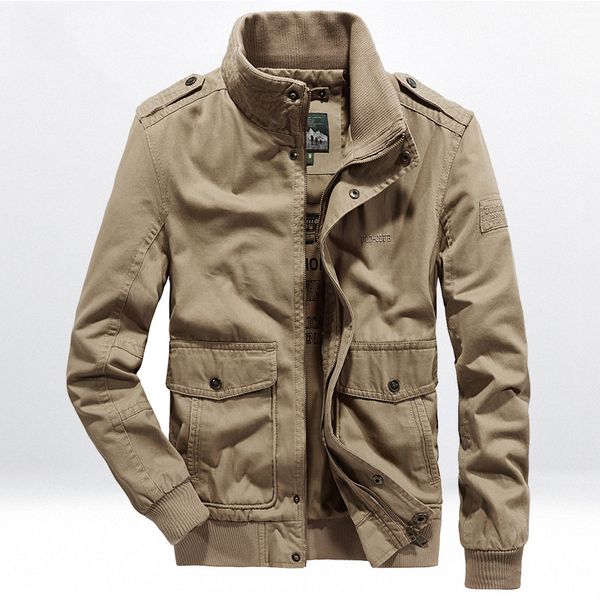 Autumn Winter Jacket Men Casual Stand Collar Solid Color Jacket M 4XL ...