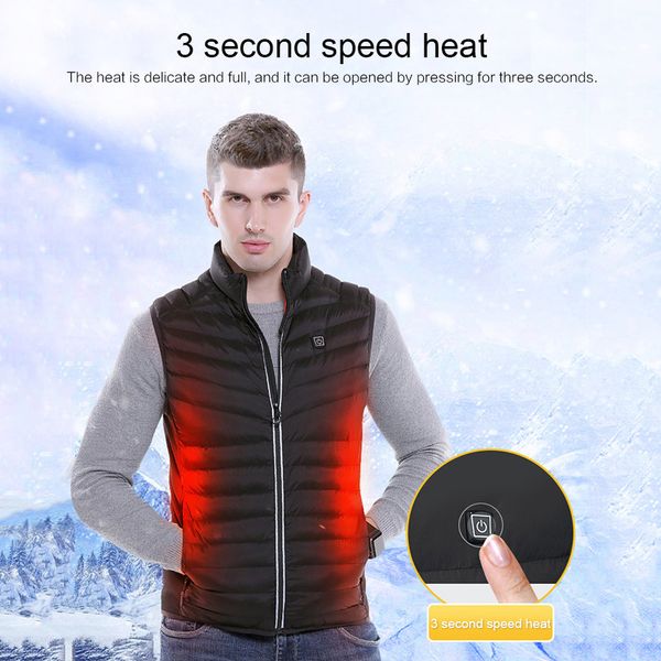 

outdoor heated vest usb electric jacket winter thermal warm clothing waistcoat men women for sports hiking hunting fishing climb, Gray;blue