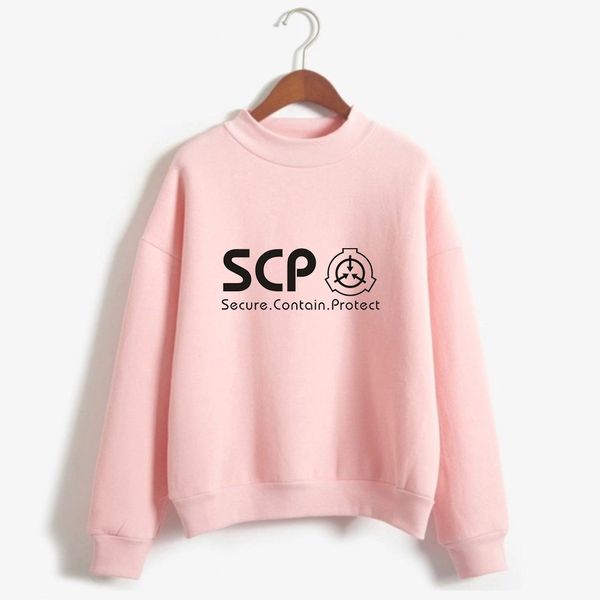 

fashion hip hop scp foundation new 2019 2d print women/men clothes turtlenecks long sleeve high collar sweatshirt, Black