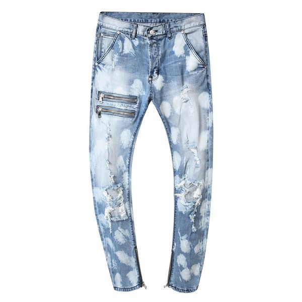 

men's pure color denim cotton vintage wash hip hop work trousers jeans pants more sizes 7.12, Blue