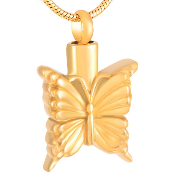 

z250pet caskets jewelry stainless steel gold butterfly memorial locket pendant hold funeral ashes keepsake cremation urn necklace, Silver