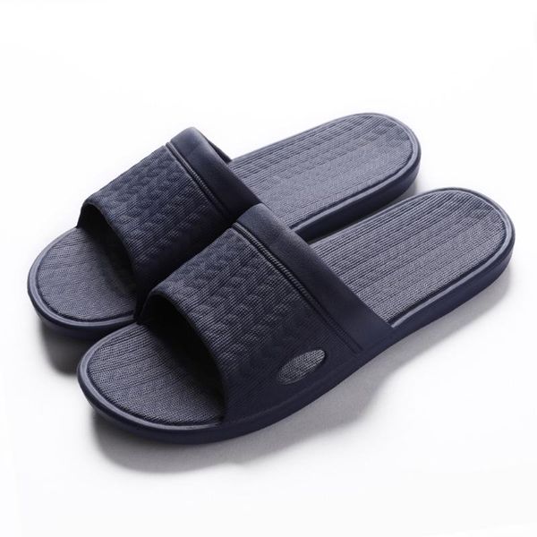 

non-slip flat home slipper men shoes large size breathable men's summer footwear solid color indoor flip flops shoes for men, Black
