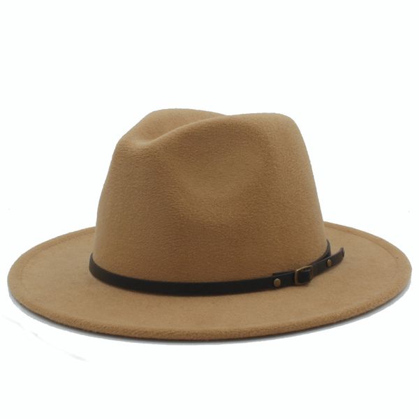 

classic women men's wool blend wide brim panama cap outdoor gentleman elegant lady spring fall fedora trilby jazz hats, Blue;gray