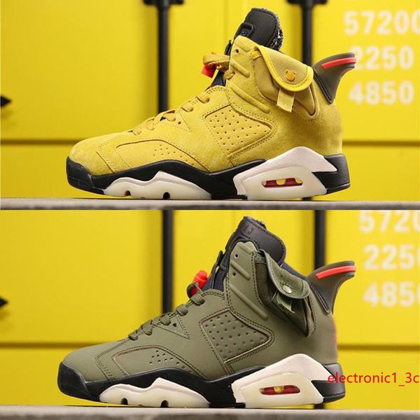 

new travis scotts x 6s mens basketball shoes suede medium olive man designer sports sneakers baskets 6 des chaussures men zapatos size 40-47