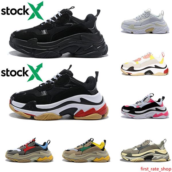 

stock x triple s men women designer shoes black white bred pink 20fw luxury mens vintage sneakers trainers big sole sports sneakers 36-45