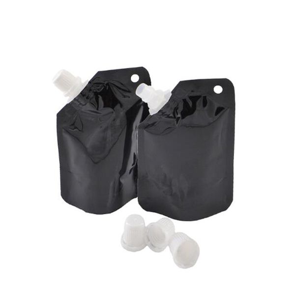 

500pcs 50ml stand up drinking package transparent pout bag white doypack spout pouch bags for beverage milk