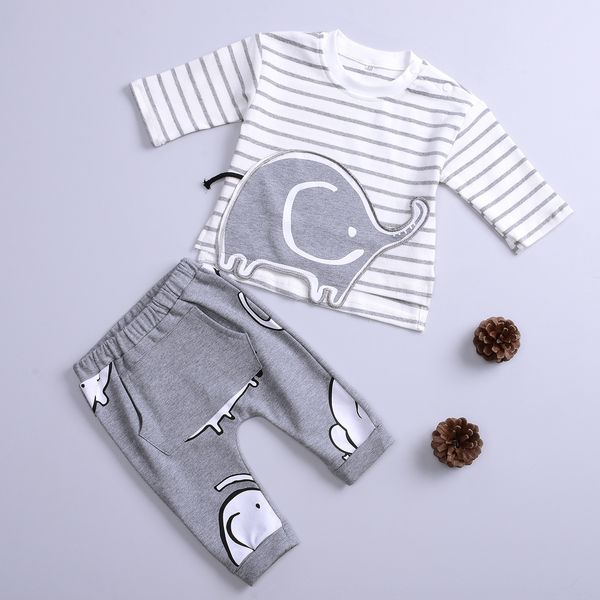 

dmka2 cotton striped elephant seven sleeve two- special children's cotton striped elephant seven sleeve two-piece special set children