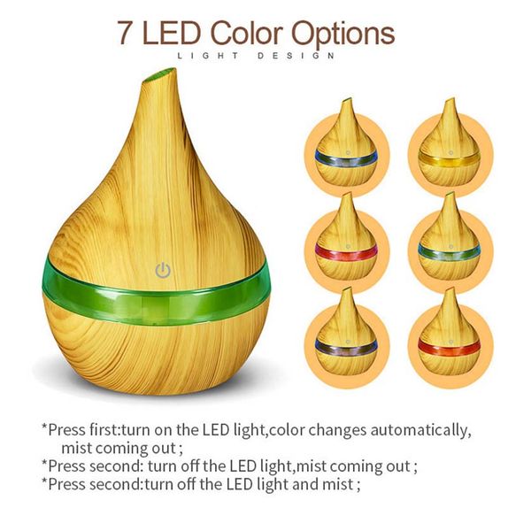 

300ml usb electric aroma essential oil diffuser humidifier wood ultrasonic air essential oil aromatherapy mist maker for bedroom