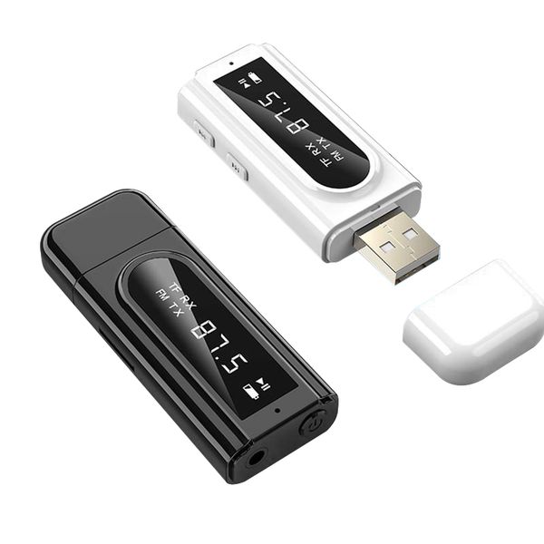 

digital display fm transmitter receiver usb wireless bluetooth fm modulator two-way output aux audio adapter for pc tv speaker