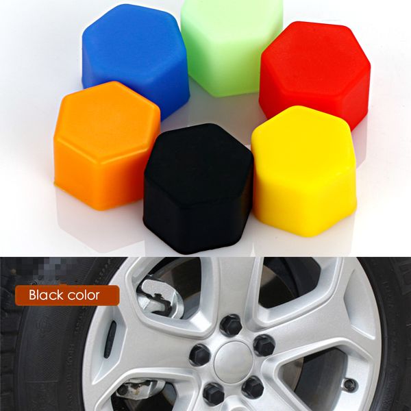 

20pcs 17/19/21mm silicone hexagonal socket car wheel hub screw cover, nut caps bolt rims exterior decoration & protection