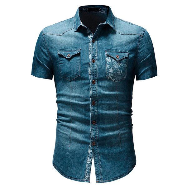 

fashion men's autumn casual shirts 2019 turn down collar formal slim fit button shirt with pocket short sleeve blouse, White;black