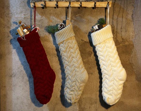 New Personalized Knit Christmas Stocking Blank Pet Stocks Christmas Stockings Holiday Stocks Family Stockings Hanging On Wall Sn3756 Discount