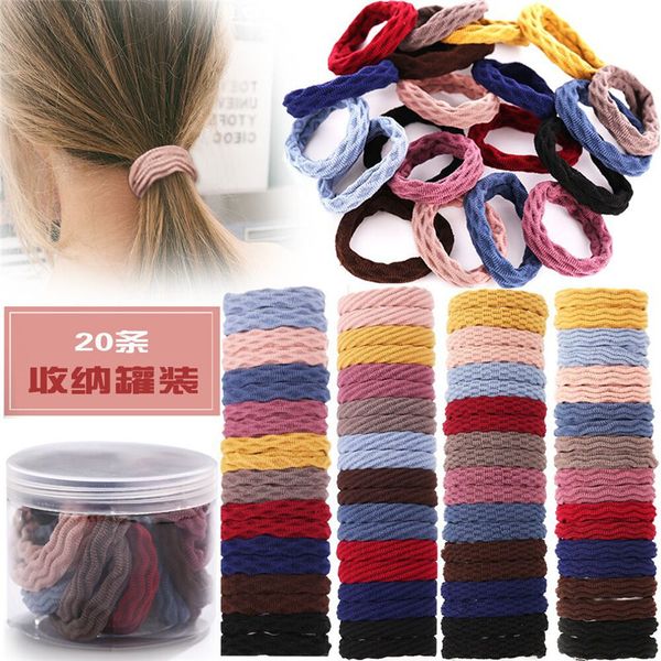 

new fashion colorful hair band for women girls 20pcs/set spiral elastic rubber hairband ponytail holder hair ring hz, Pink