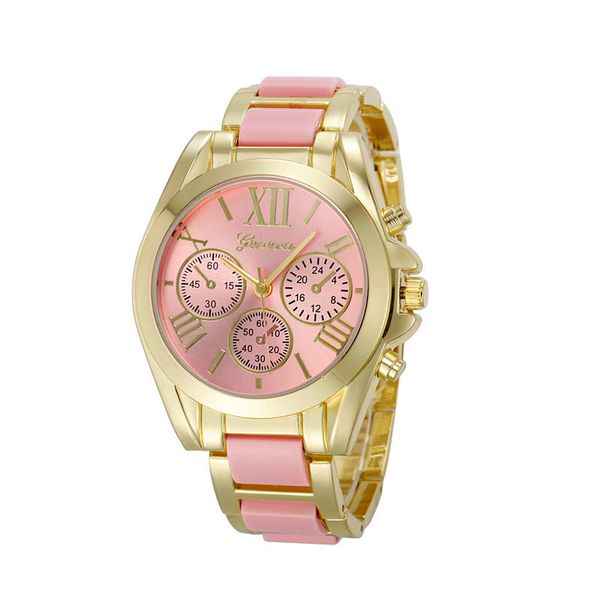 

2019 fashion luxury women gold plated metal watch temperament geneva roman numeral nylon link watches gift bayan kol saati a1, Slivery;brown