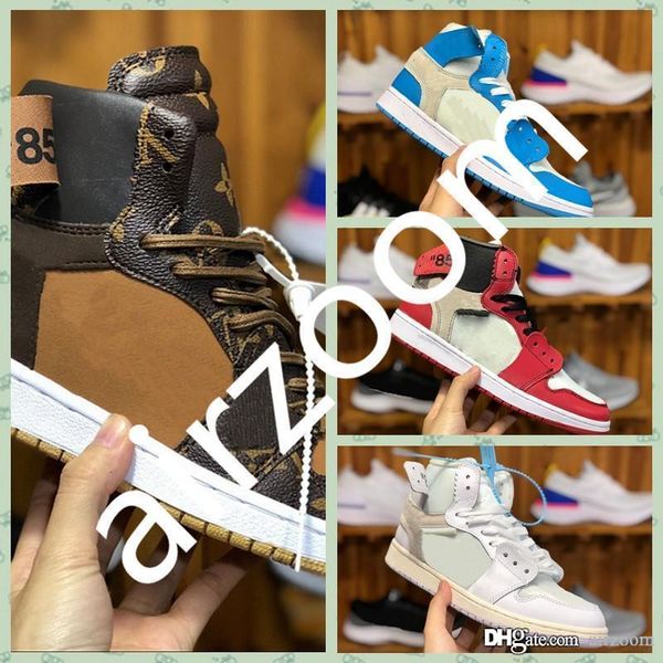 

j001hf 2019 men basketball shoes off-w outdoor shoes 1s for brand sports shoes trainer university blue chicago white sneakers 36-46