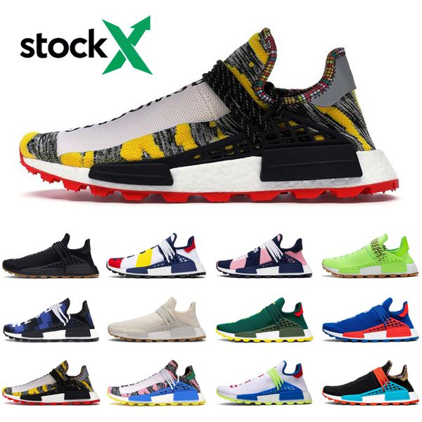 

новый nmd human race stock x pharrell williams кроссовки мужчины женщины hu trail черная резинка открытый мужские кроссовки спортивные кросс