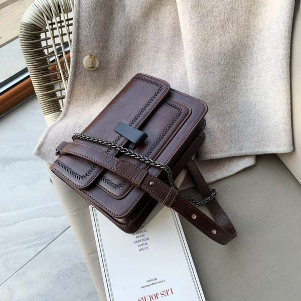 

ladies shoulder bag 2019 new korean crossbody bag retro fashion chain small square