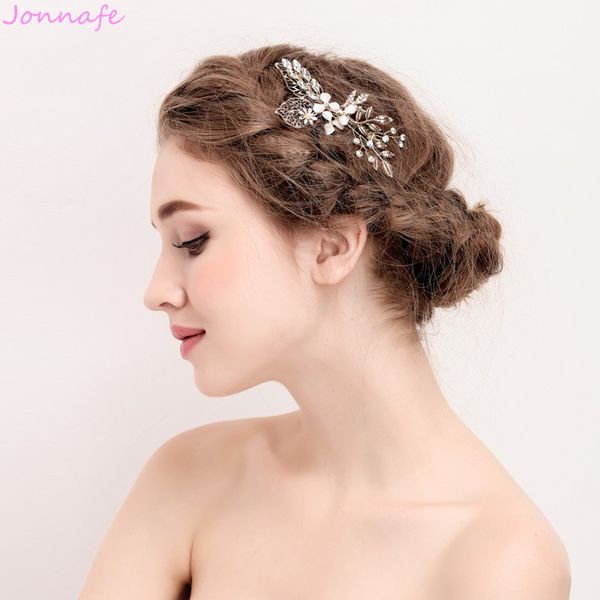

wholesale- gold leaf hair comb wedding accessories hair piece bridal flower combs jewelry women headwear, Slivery;golden