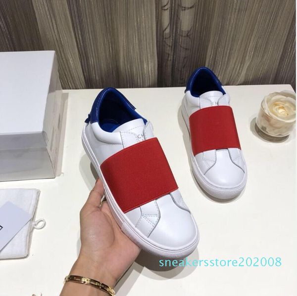 

2020 luxury designer shoes mens low fashion real leather trainers for men designer casual with shoes s08, Black