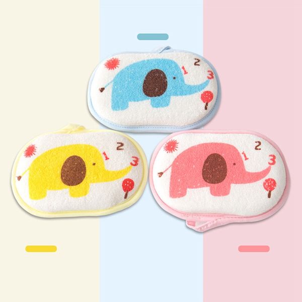 

kawaii super soft infant bath sponge lovely elephant towel infant shower faucet bath washing sponge cotton child bath brushes