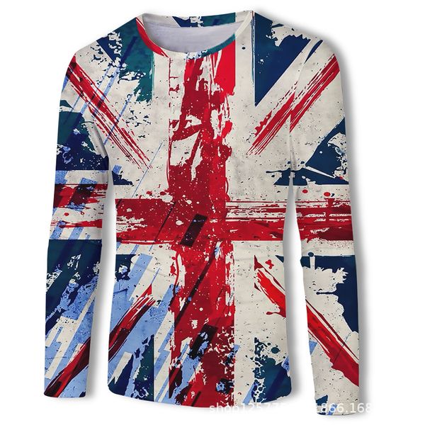 

mens designer eagle pattern 3d digital printing autumn round neck long sleeve, White;black