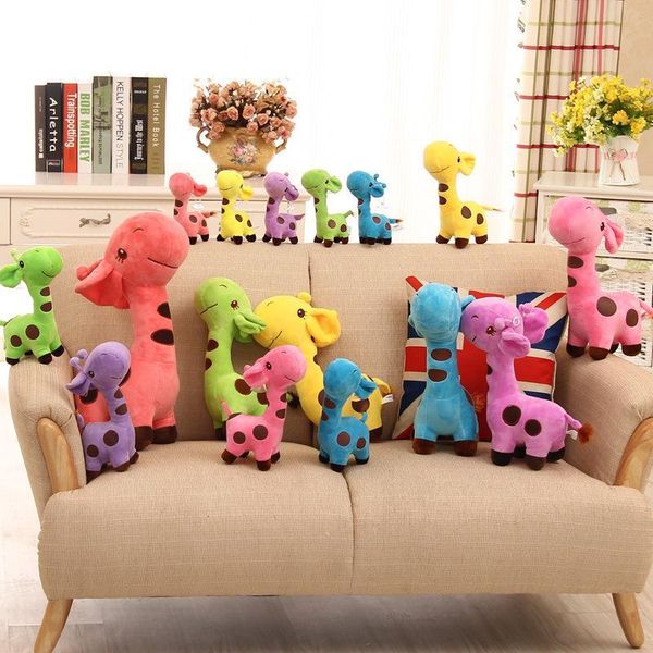 

18cm cute gift plush giraffe soft toy animal dear doll baby kid child christmas birthday happy colorful gifts 6 colors