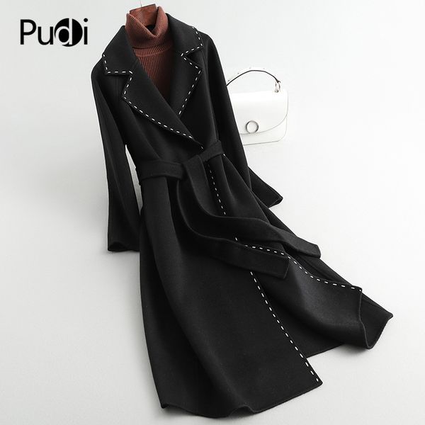 

2020 women fall/winter new fashion wool jacket wool fur coat jacket female lady's long style pocket leisure clothes ro913, Black