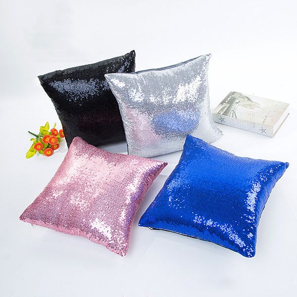 

glitter sequins pillow case solid color cushion home car comfortable decor waist sequin cushion cover pillowcase