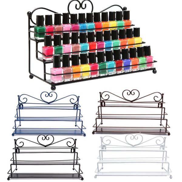 

nail polish makeup wall rack organizer show shelf cosmetic varnish display stand holder heart shape case 3 tiers