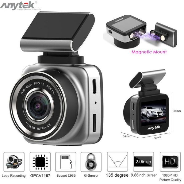 

anytek q2n 2.0" screen mini car dvr camera full hd 1080p 135 degree lens dash cam video recorder registrator g-sensor dashcam
