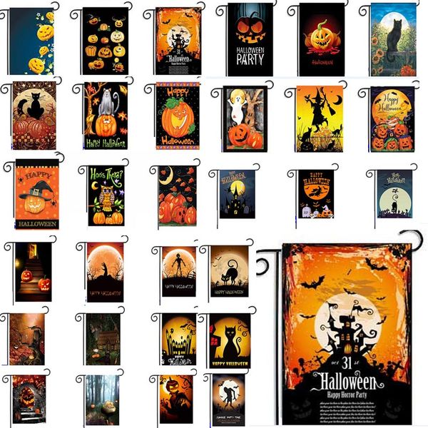 

51 style halloween garden flags pumpkin ghost party home decor outdoor hanging polyester garden flags halloween decorations 30*45cm xd21782